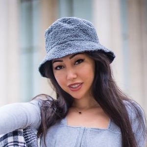 Double sided hat/ grey winter hat / bucket hat